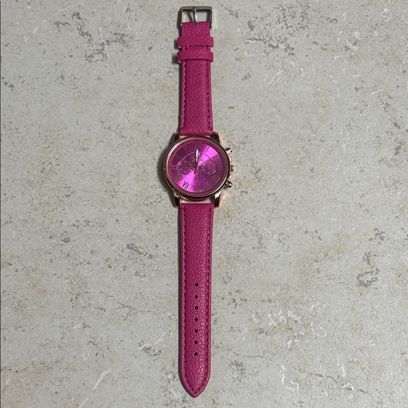 Geneva Accessories - Brand New PINK watch with Pink Leather Straps Elegant & Fabulous